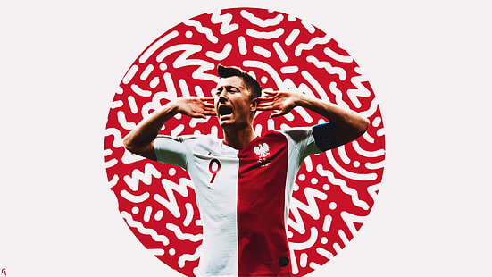 サッカー、ロバート・レヴァンドフスキ、ポーランド、 HDデスクトップの壁紙 HD wallpaper