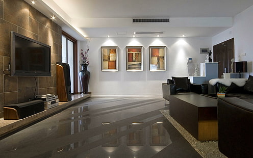 Luksusowy pokój, biała farba ścienna, fotografia, 1920x1200, pokój, stół, kanapa, aranżacja wnętrz, Tapety HD HD wallpaper