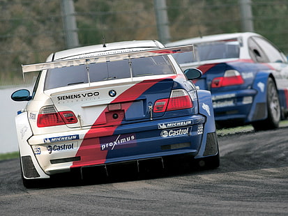2001, bmw-m3, samochód, gtr, wyścig, Tapety HD HD wallpaper