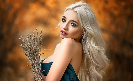 женщины, Максим Романов, портрет, глубина резкости, блондинка, HD обои HD wallpaper