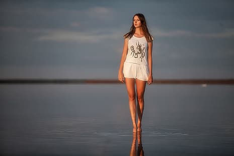 вода, жени, модел, жени на открито, Диша Шеметова, HD тапет HD wallpaper