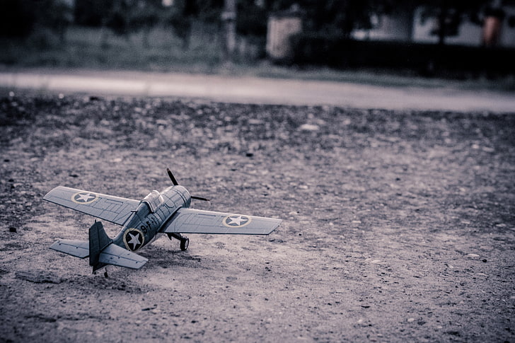 играчка черен самолет, модел самолет, самолет, играчка, ретро, HD тапет