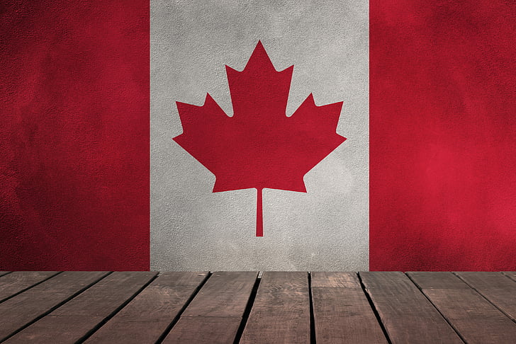 Maple Leaf-logotyp, Kanadas flagga, Nationell flagga, 4K, HD tapet