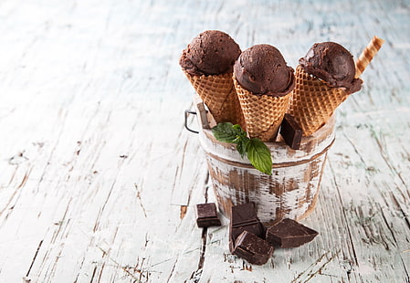 мороженое, сладости, шоколад, HD обои HD wallpaper