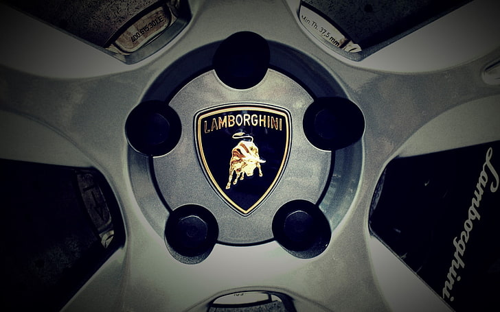 gray Lamborghini automotive rim, logo, ADV.1 Wheels, Lamborghini, HD wallpaper