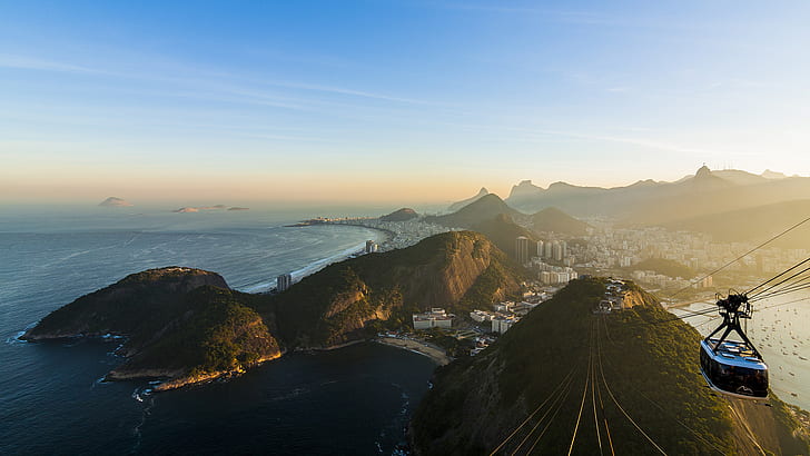 Рио де Жанейро Пейзажни планини Сгради HD, пейзаж, планини, сгради, градски пейзаж, де, Рио, Жанейро, HD тапет