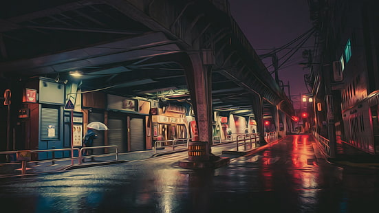 Masashi Wakui, Fotografie, Fotomanipulation, Neonlichter, HD-Hintergrundbild HD wallpaper