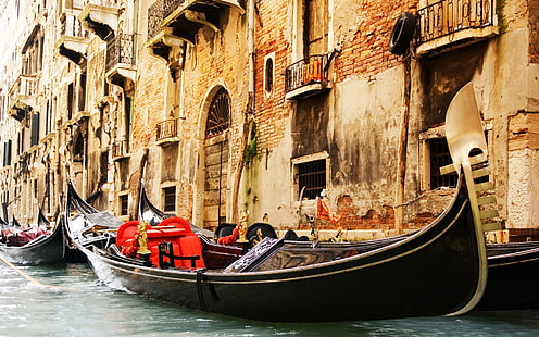 Gondole de Venise, Venise, gondole, voyage et monde, Fond d'écran HD HD wallpaper