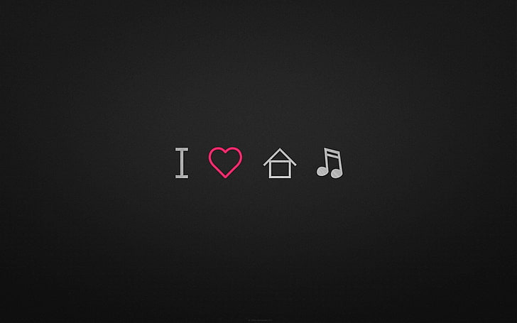 white text, music, love, house, HD wallpaper