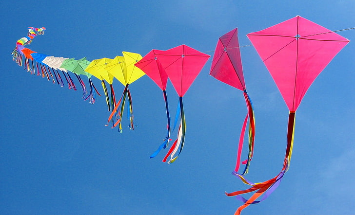Makar Sankranti Colourful Kites, Drachen in verschiedenen Farben, Festivals / Feiertage, Makar Sankranti, Festival, Urlaub, Colourful, Drachen, HD-Hintergrundbild