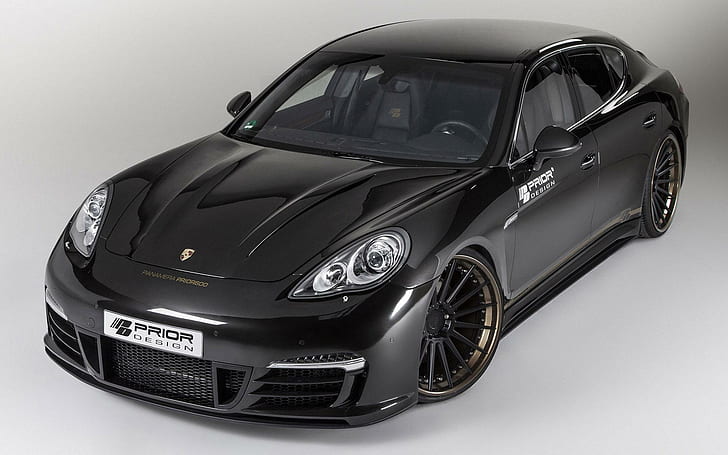2013 Prior Design Porsche Panamera, czarne sportowe coupe, samochody, 1920x1200, porsche, porsche panamera, wcześniejszy projekt, Tapety HD