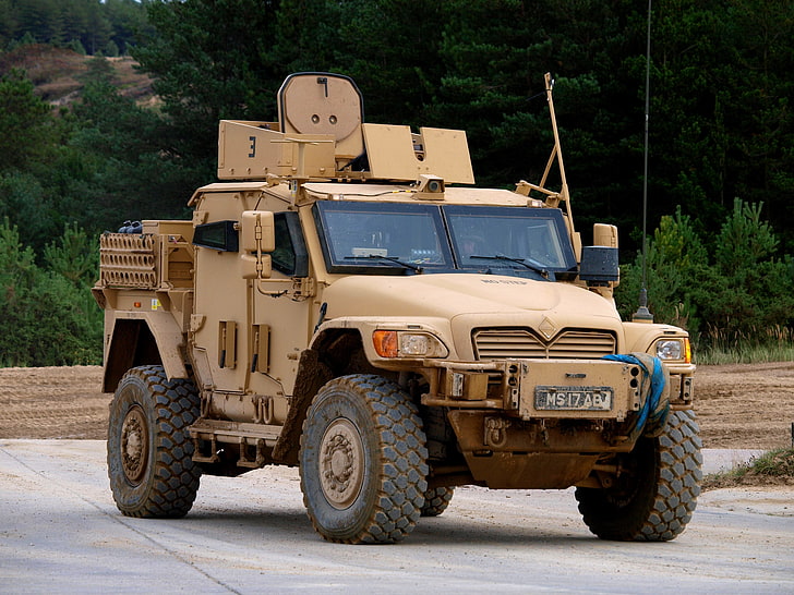 brown combat Humvee, combat, armored vehicles, armored car, modification, Of UK armed forces, American, MXT-MVA, «Husky», HD wallpaper