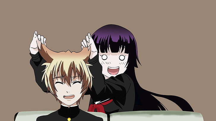 Dusk Aaiden of Amnesia Cat Ears tapet, Tasogare Otome x Amnesia, Kanoe Yuuko, Niiya Teiichi, anime, HD tapet