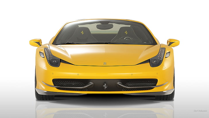 portiera dell'auto arancione e nera, Ferrari 458, supercar, auto, Sfondo HD