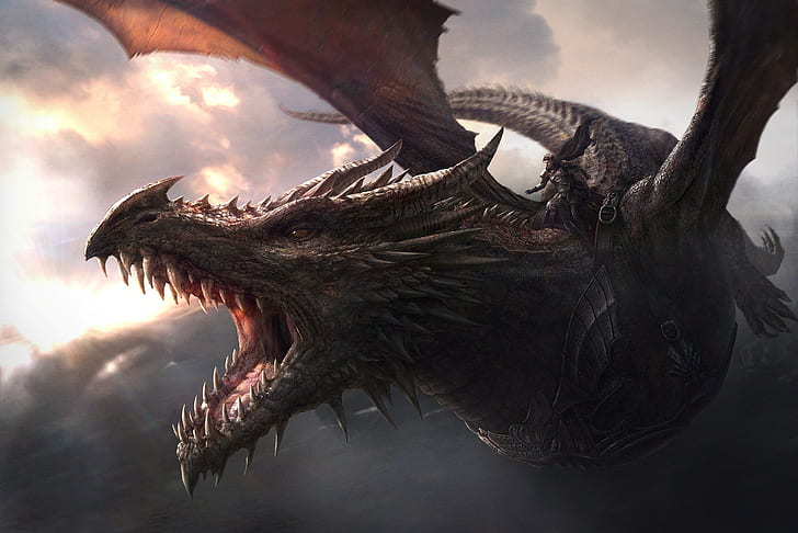 dragon, Balerion, Aegon the Conqueror, Game of Thrones, Fondo de pantalla HD