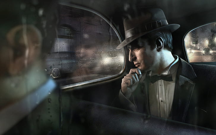 Vito from Mafia 2, men's grey fedora hat, HD wallpaper