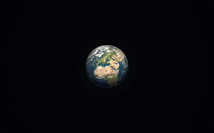 foto bumi, Bumi, ruang, CGI, seni ruang, minimalis, planet, Wallpaper HD