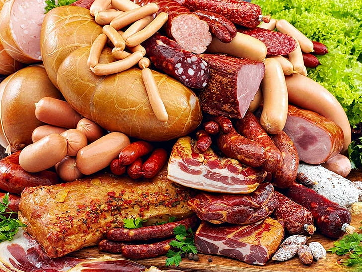 Meat, Sausage, Ham, HD wallpaper