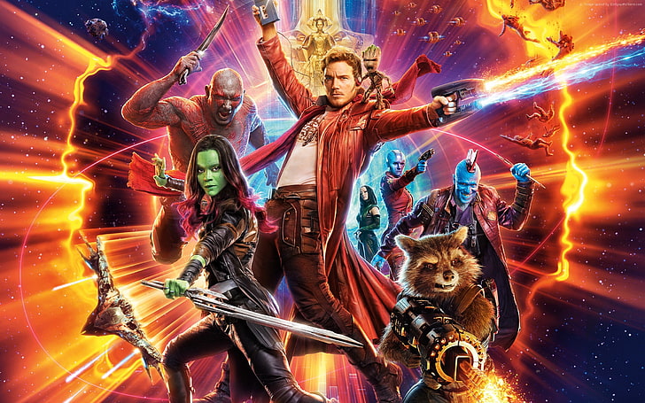 Star-Lord, Guardians of the Galaxy Vol. 2, Drax, bästa filmer, Gamora, Yondu Udonta, Rocket, HD tapet