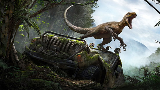 динозавър, гущер, RJ Palmer, Isle-Magnaraptor, HD тапет HD wallpaper