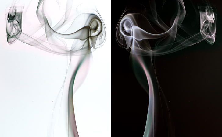 Aspetta, illustrazione di fumo bianco, Aero, Creativo, Fumo, bianco e nero, Tenendo, Sfondo HD