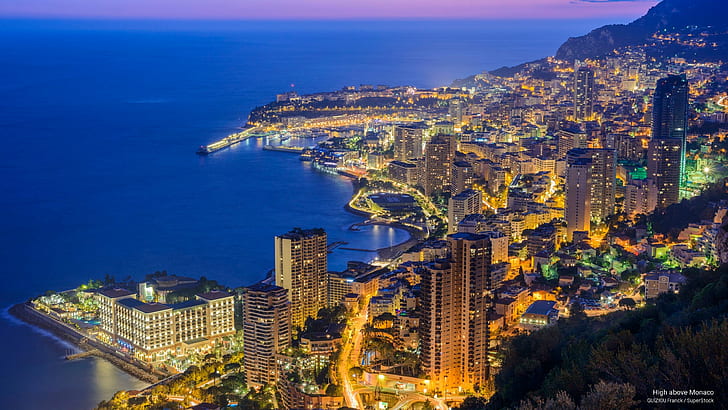 عاليا فوق موناكو ، العمارة، خلفية HD