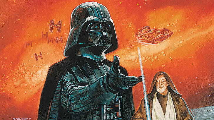 Star Wars, Darth Vader, Obi-Wan Kenobi, HD wallpaper