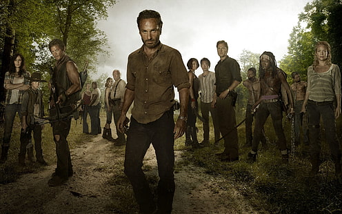 The Walking Dead Full Cast, ходячие мертвецы, ходячие мертвецы, афиша, боевик, HD обои HD wallpaper