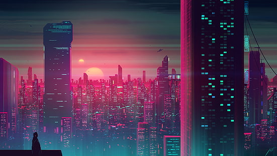 Sci Fi, City, Building, Futuristic, Skyscraper, Sunset, Tapety HD HD wallpaper