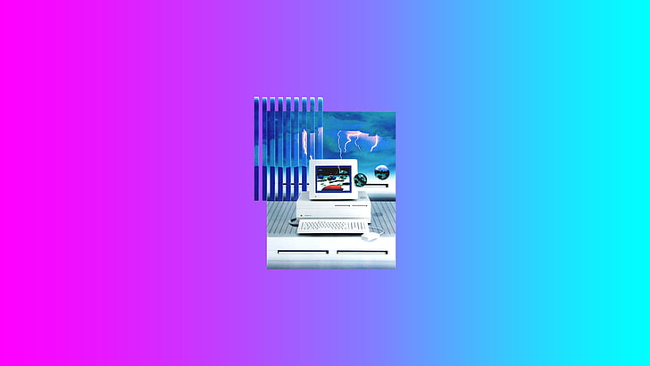 vaporwave, lata 90., komputer, Tapety HD