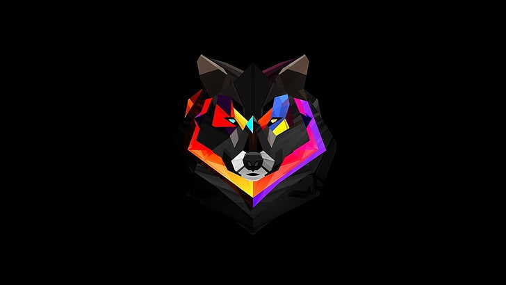 abstract, wolf, art, colors, angle, darkness, artwork, graphics, fictional character, graphic design, angular, HD wallpaper