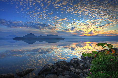 هوكايدو ، اليابان ، البحيرة ، تويا، خلفية HD HD wallpaper