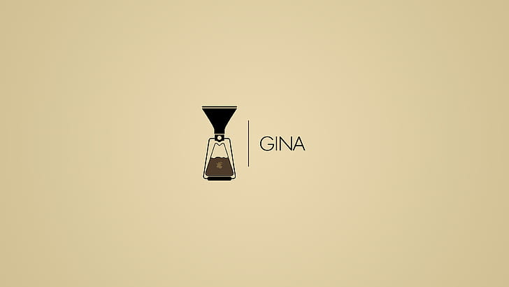 Gina, tasses, taches de café, café, logo, chèvres, Fond d'écran HD