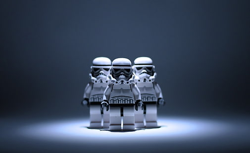 Star Wars Lego Stormtrooper, três figuras de vinil de Star Wars Storm Trooper, Jogos, Star Wars, Star, Wars, stormtrooper, Lego, HD papel de parede HD wallpaper
