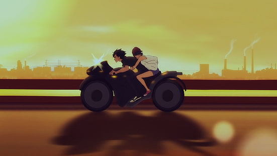 Devilman Heulsuse, Anime, Motorrad, Stadt, HD-Hintergrundbild HD wallpaper