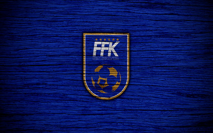 Piłka nożna, Reprezentacja Kosowa w piłce nożnej, godło, Kosowo, logo, Tapety HD