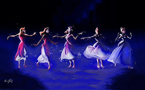 Cinderella Disney Dance Dress HD การ์ตูน / การ์ตูนดิสนีย์แต่งตัวเต้นรำซินเดอเรลล่า, วอลล์เปเปอร์ HD HD wallpaper