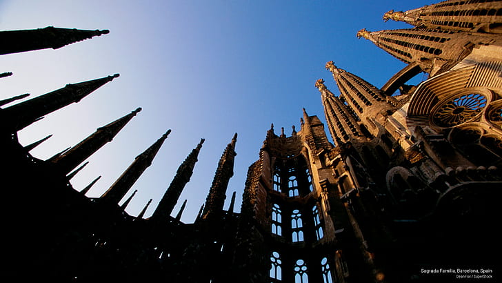 Sagrada Familia, Barcelona, Spain, Architecture, HD wallpaper
