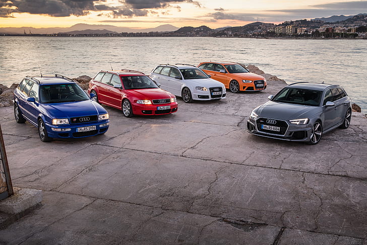 bil, fordon, sportbil, Audi, Audi RS4, Audi RS4 Avant, röda bilar, blåbilar, orange bilar, vita bilar, gråbilar, gråbilar, kombi, kombi, HD tapet
