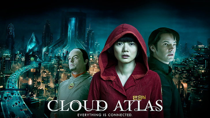 Fondo de pantalla de Cloud Atlas, Hugh grant, du-na bae, Jim Sturgess, PE Tung, cloud Atlas, Hae-Ju Chen, vidente rhee, neo-Seúl, sire ri, sonmi-451, hae-joo chang, Fondo de pantalla HD