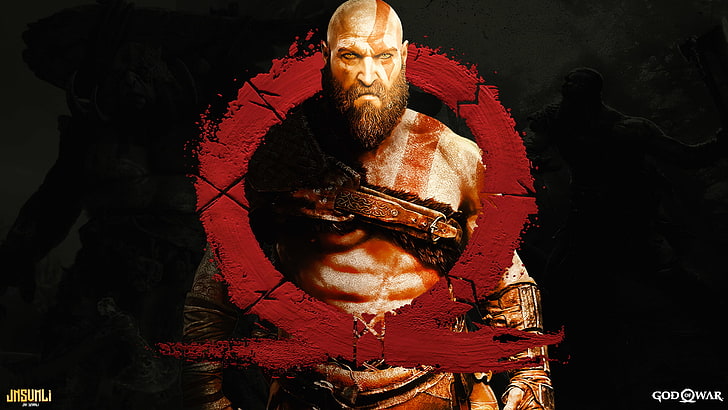 god of war 4, logo, kratos, gry, Tapety HD