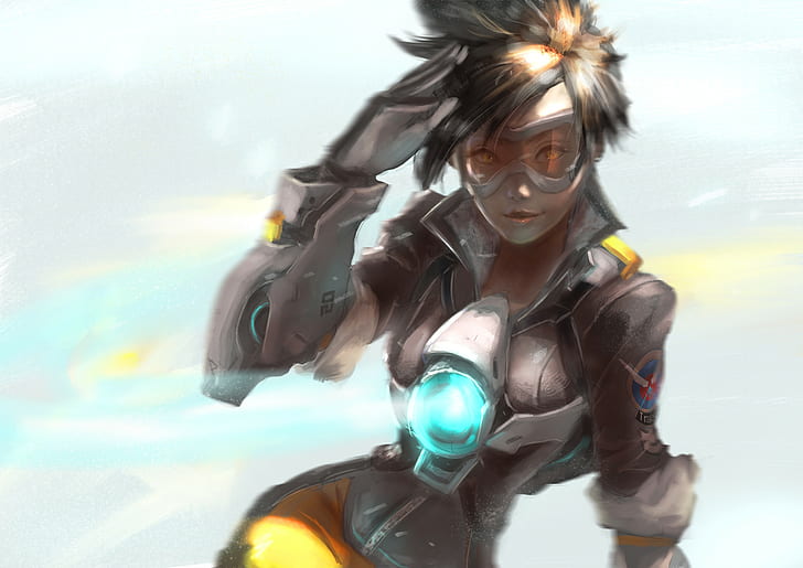 Overwatch, Tracer (Overwatch), game PC, anime, anime girls, Wallpaper HD
