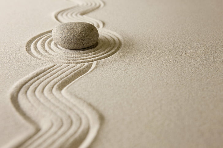 Religious, Zen, Sand, Stone, HD wallpaper