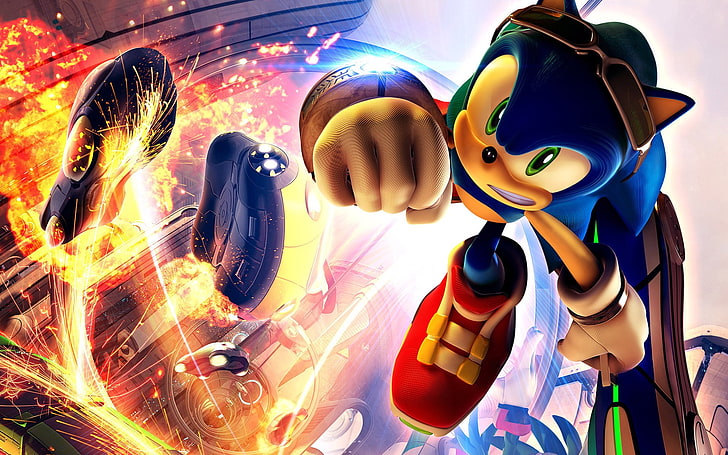 Sonic the Hedgehog wallpaper, The explosion, Sonic, IEG, HD wallpaper