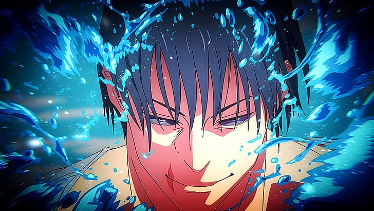 Jujutsu Kaisen, anime, Tangkapan layar anime, Fushiguro Toji, percikan air, Wallpaper HD
