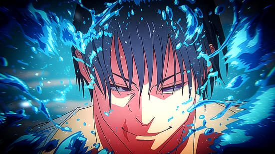 Jujutsu Kaisen, anime, captura de pantalla animada, Fushiguro Toji, salpicaduras de agua, Fondo de pantalla HD HD wallpaper