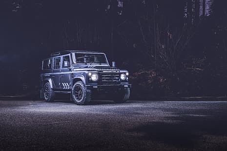 Land Rover, Nacht, Defender, HD-Hintergrundbild HD wallpaper