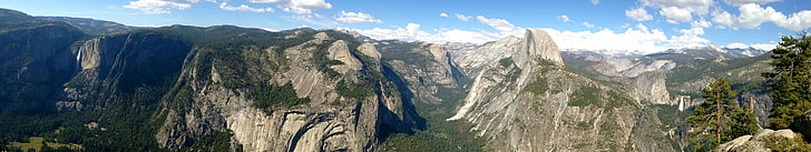 triple pantalla, Parque Nacional de Yosemite, pantalla múltiple, Fondo de pantalla HD