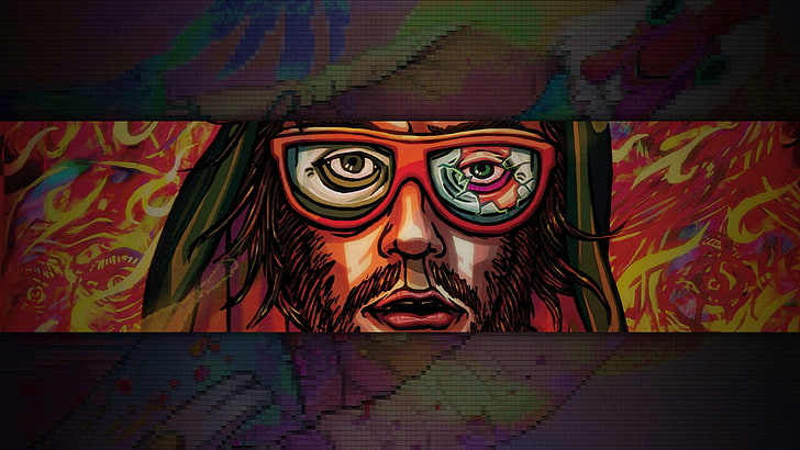 pintura de retrato de homem, drogas, Hotline Miami, videogames, HD papel de parede