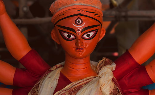 Maa Durga, patung dewa Hindu, Artistik, Patung, Potret, maa durga, Hindu, agama, puja, agama, dewi, Wallpaper HD HD wallpaper